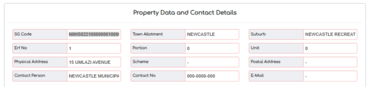 2. Property Data and Contact Details