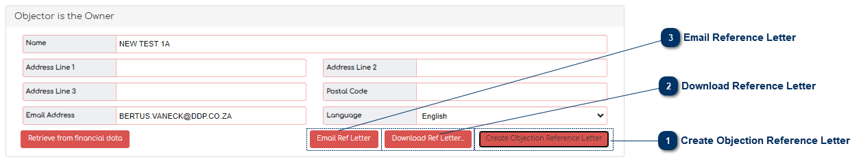 5.9.9.5. Create Objection Reference Letter