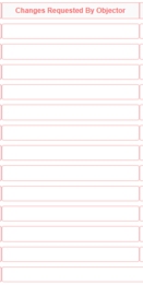 4. Changes Requested by Objector