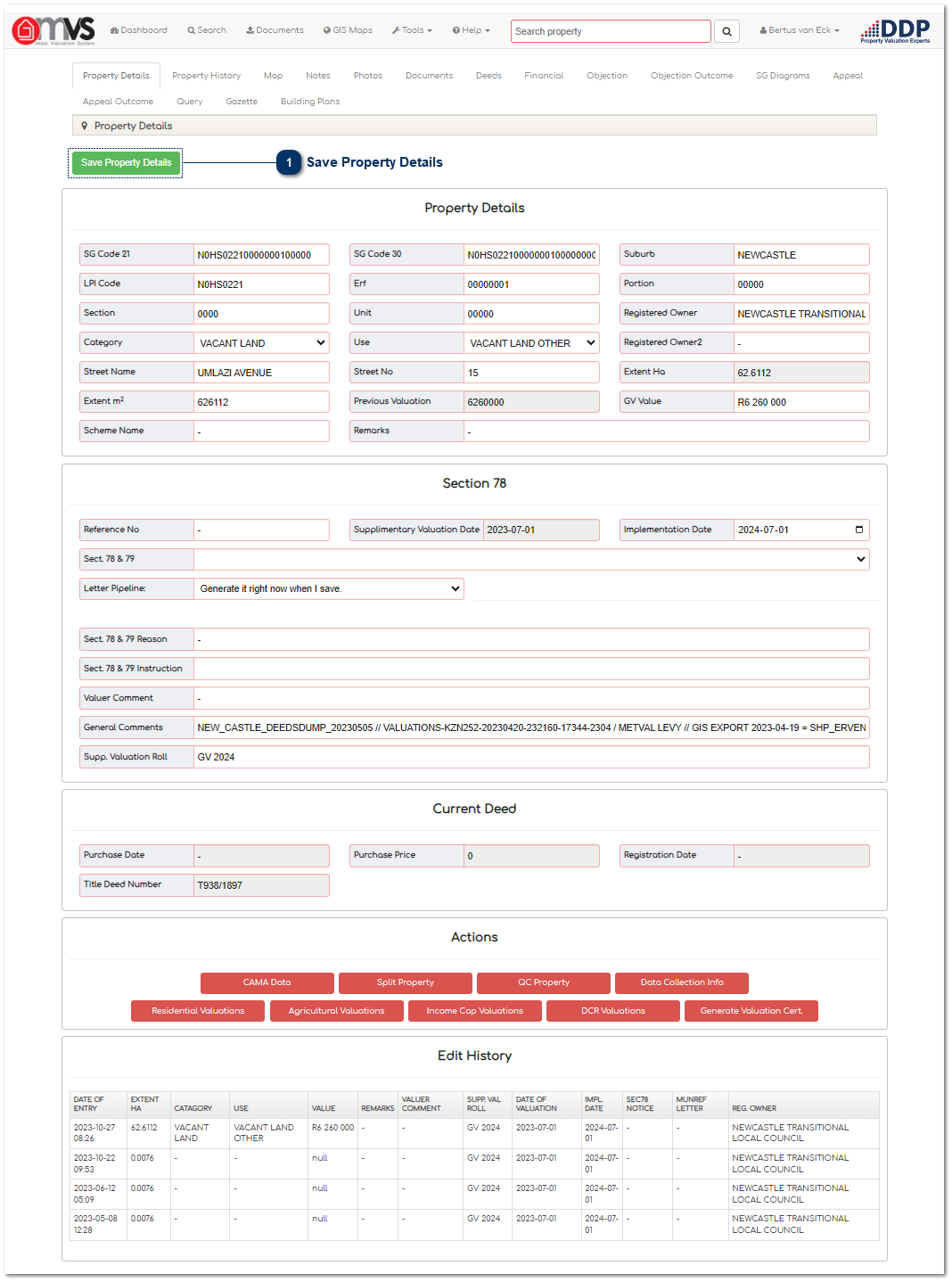 5.9.1.5. Save Property Details