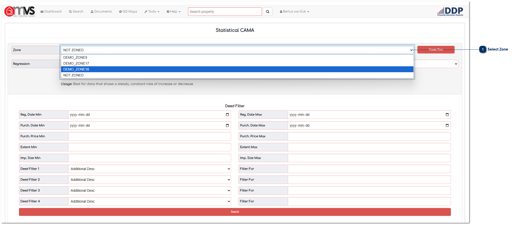 5.5.3.1.2. Select CAMA Zone